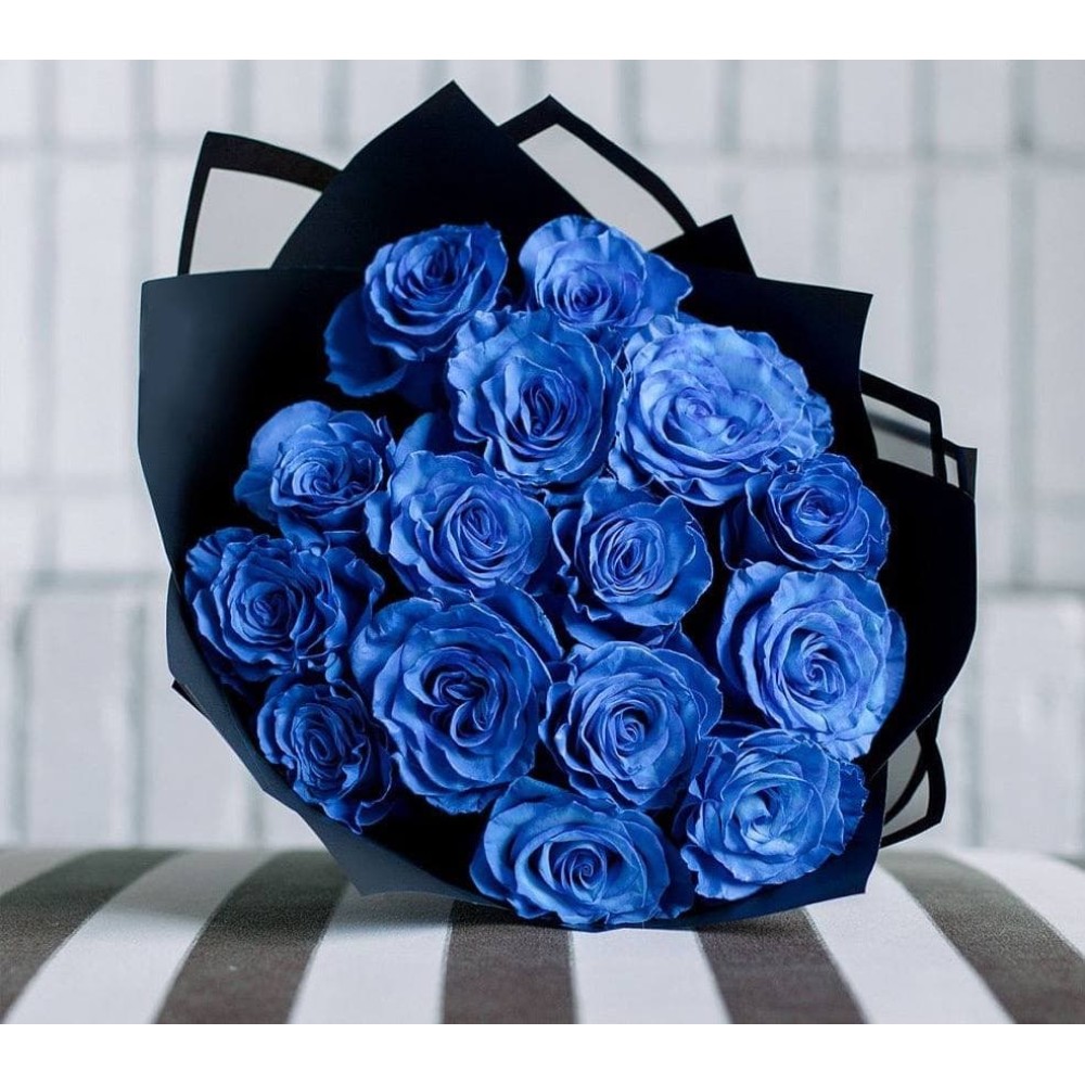 15 blue roses